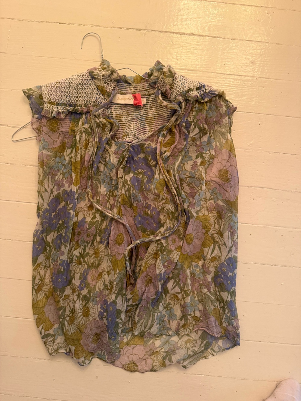 Zimmermann Lavender and Olive Floral Maxi Skirt